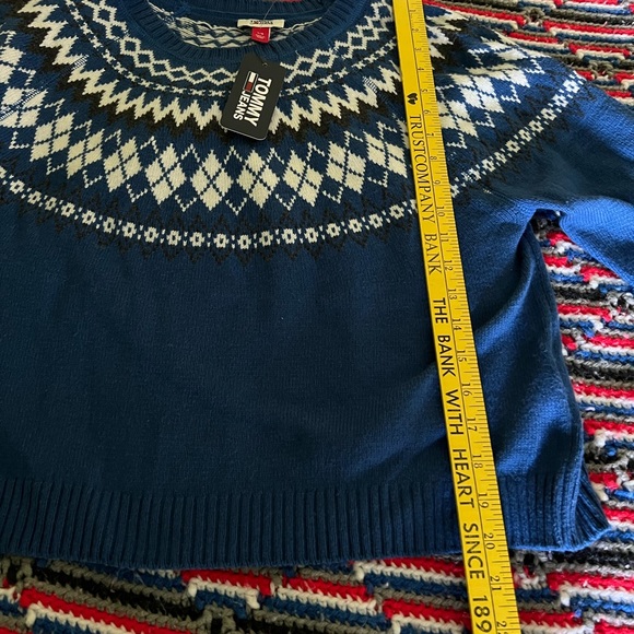 Tommy Jeans blue/white cotton/wool blend sweater - Picture 6 of 10